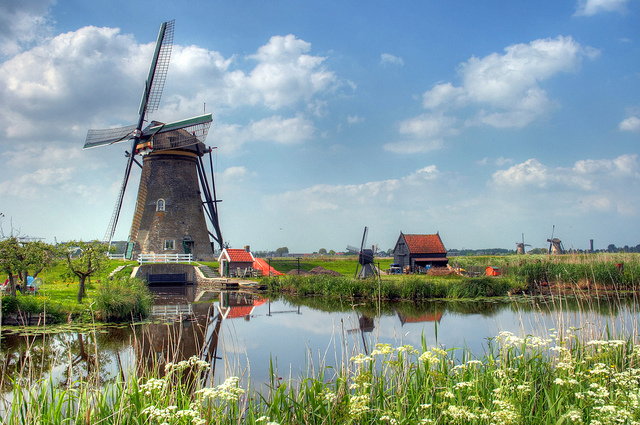 Typical Dutch WindmillScene